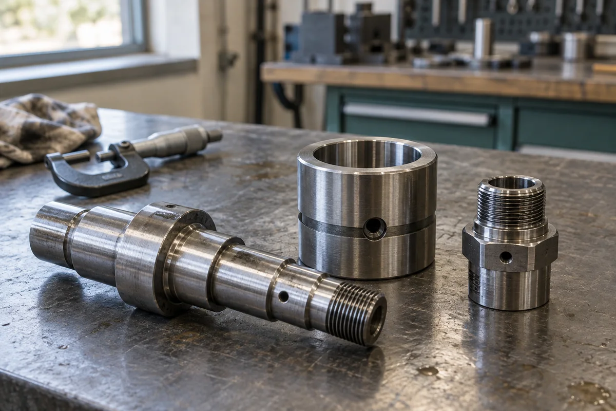 Turned shafts & fittings — illustrative concept