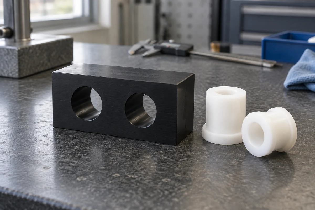 Machined polymer parts — illustrative concept